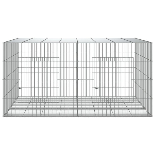 Vidaxl konijnenkooi met 2 panelen 110x79x54 cm gegalvaniseerd ijzer