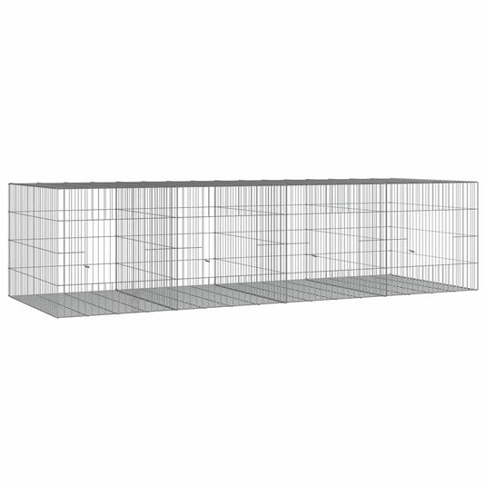 Vidaxl konijnenkooi met 4 panelen 217x79x54 cm gegalvaniseerd ijzer