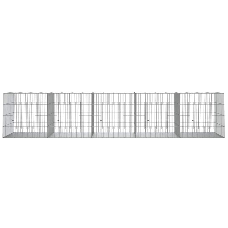 Afbeelding laden in galerijviewer, Vidaxl konijnenkooi met 5 panelen 273x79x54 cm gegalvaniseerd ijzer
