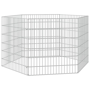 Vidaxl dierenverblijf 6 panelen 54x60 cm gegalvaniseerd ijzer