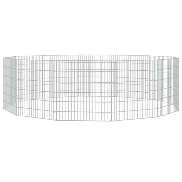 Vidaxl dierenverblijf 12 panelen 54x60 cm gegalvaniseerd ijzer