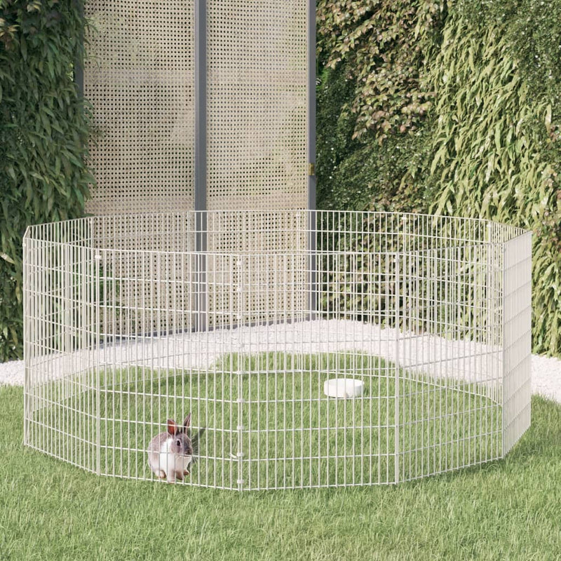 Load image into Gallery viewer, VidaXL Dierenverblijf 12 panelen 54x80 cm gegalvaniseerd ijzer
