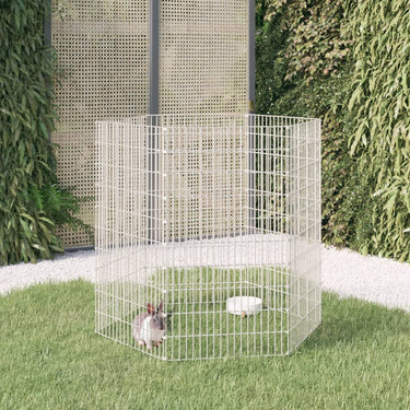 Vidaxl dierenverblijf 6 panelen 54x100 cm gegalvaniseerd ijzer