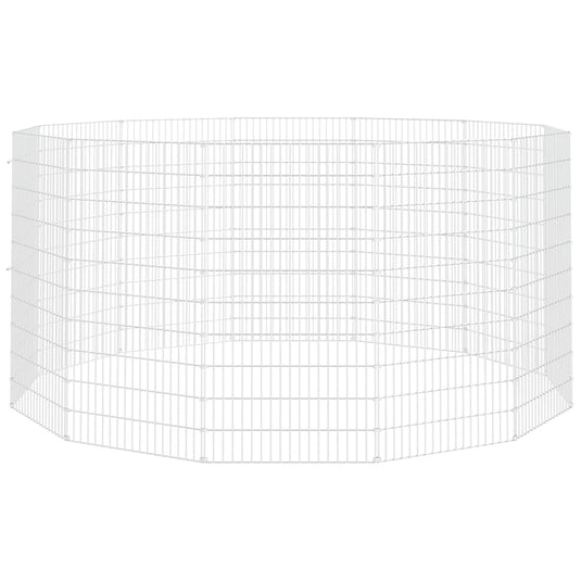 Vidaxl vrije uitloopverblijf voor dieren 12 panelen 54x100 cm gegalvaniseerd ijzer