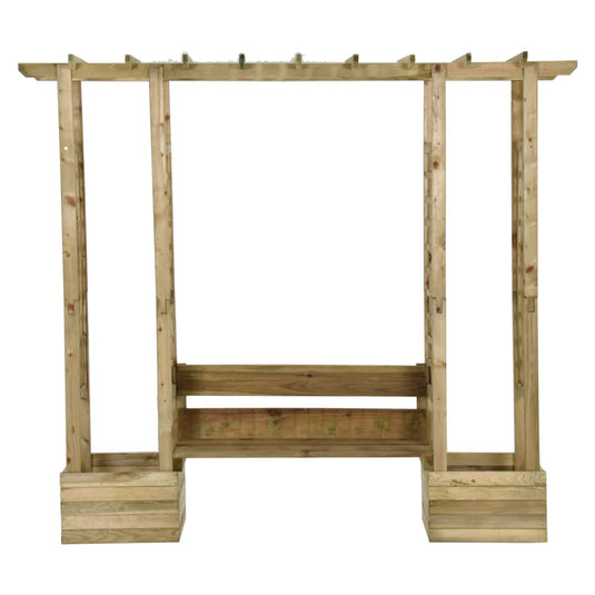 VidaXL Pergola met bank en plantenbakken geïmpregneerd grenenhout