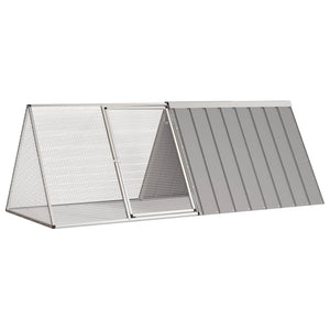 Vidaxl konijnenhok 201,5x80,5x71 cm gegalvaniseerd staal grijs