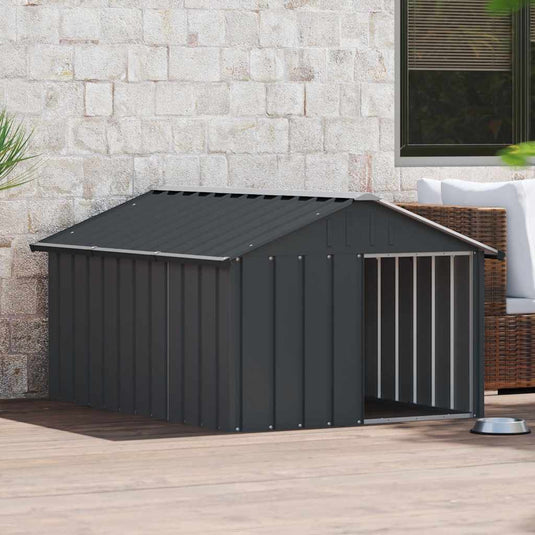 Vidaxl hondenhok 116,5x153x81,5 cm gegalvaniseerd staal antracietkleur