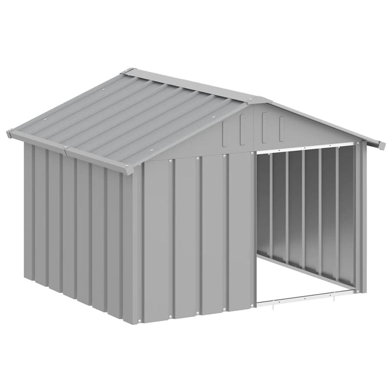 Load image into Gallery viewer, Vidaxl hondenhok 116,5x103x81,5 cm gegalvaniseerd staal grijs
