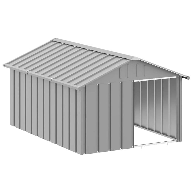 Load image into Gallery viewer, Vidaxl hondenhok 116,5x153x81,5 cm gegalvaniseerd staal grijs
