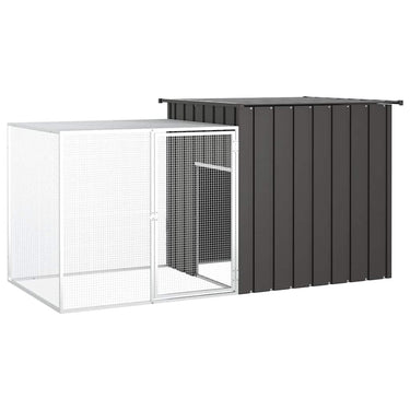 Vidaxl kippenhok 200x91x100 cm gegalvaniseerd staal antracietkleurig