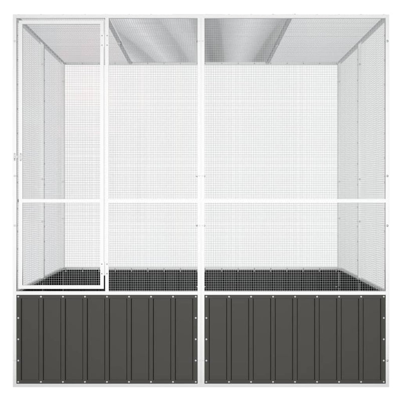 Load image into Gallery viewer, VidaXL Vogelkooi 213,5x217,5x211,5 cm gegalvaniseerd staal antraciet
