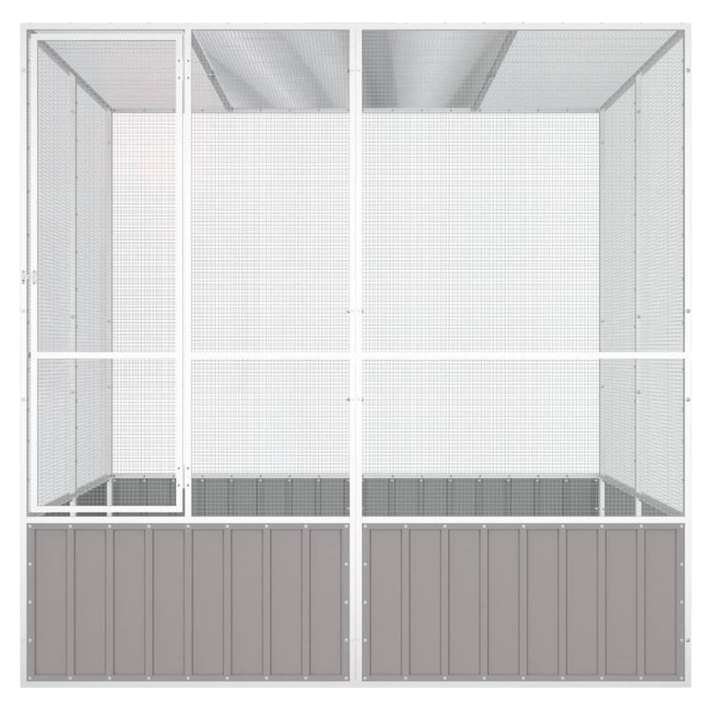Load image into Gallery viewer, VidaXL Vogelkooi 213,5x217,5x211,5 cm gegalvaniseerd staal grijs
