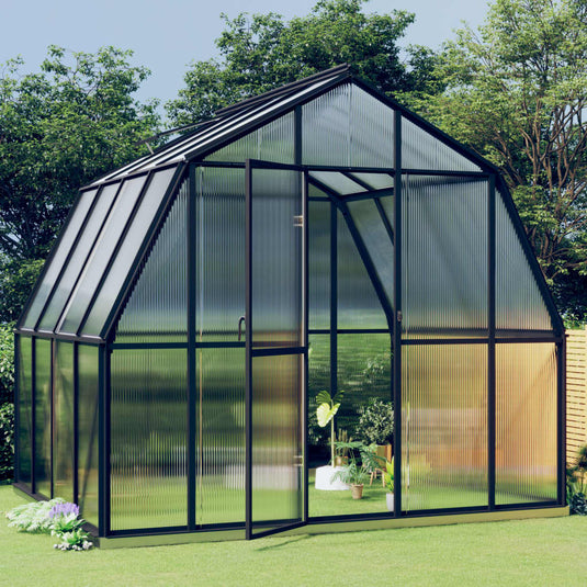 VidaXL Broeikas met basisframe 6,43 m² aluminium antracietkleurig