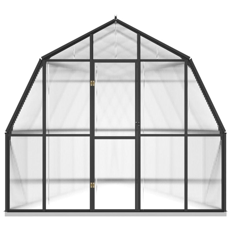 Load image into Gallery viewer, VidaXL Broeikas met basisframe 12,63 m² aluminium antracietkleurig
