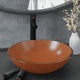 Vidaxl wastafel met kraan en pop-up afvoer gehard glas bruin
