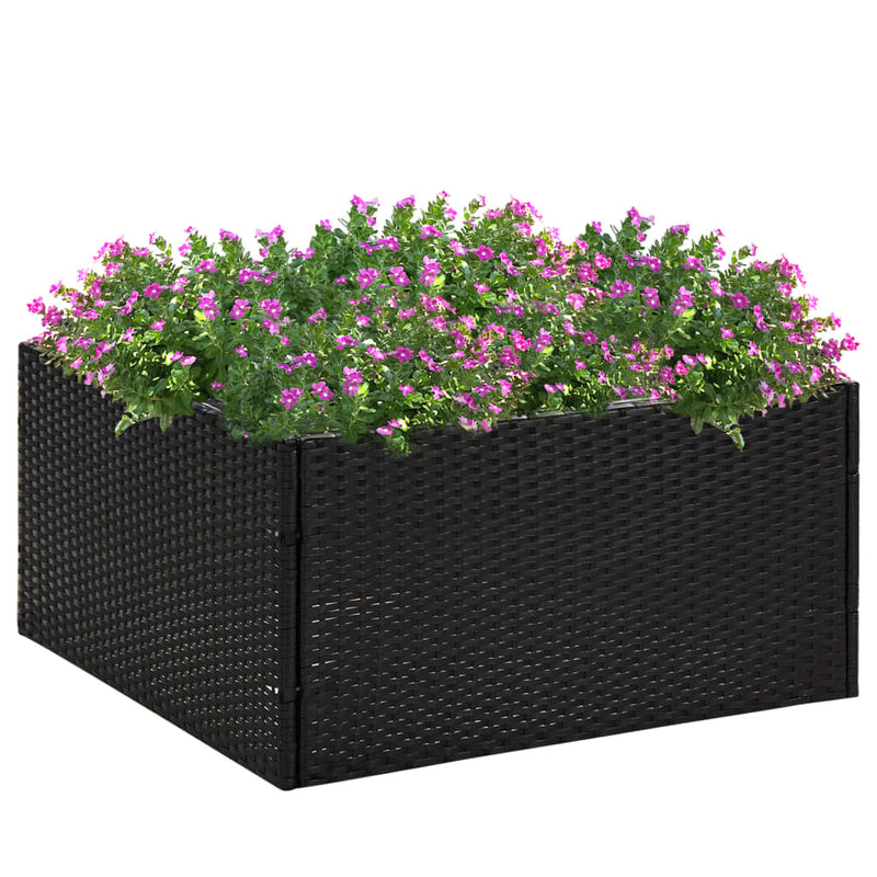 Load image into Gallery viewer, Vidaxl plantenbak 80x80x40 cm poly rattan zwart
