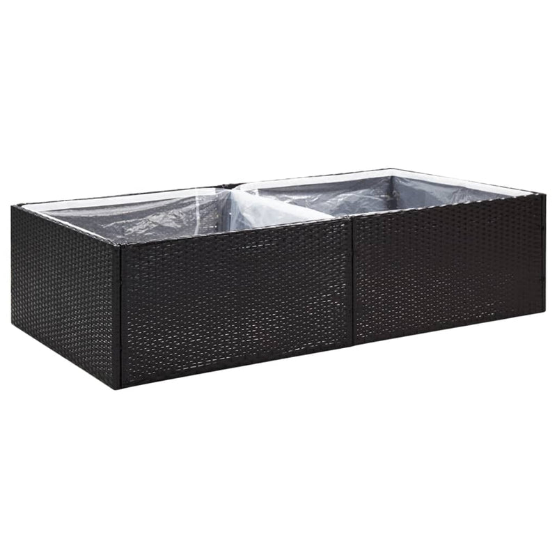 Load image into Gallery viewer, Vidaxl plantenbak 157x80x40 cm poly rattan zwart
