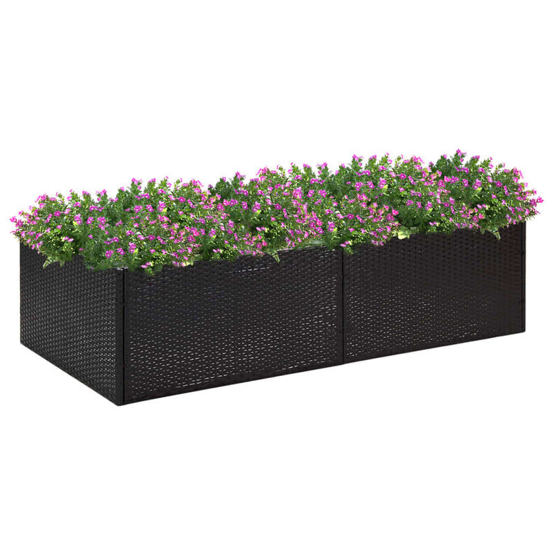 Load image into Gallery viewer, Vidaxl plantenbak 157x80x40 cm poly rattan zwart
