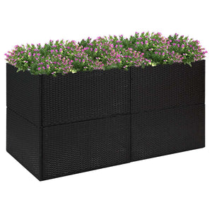 Vidaxl plantenbak 157x80x80 cm poly rattan zwart