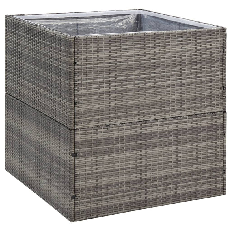 Load image into Gallery viewer, Vidaxl plantenbak 80x80x80 cm poly rattan grijs
