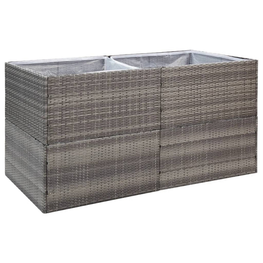 Vidaxl plantenbak 157x80x80 cm poly rattan grijs