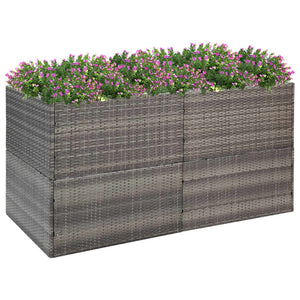 Vidaxl plantenbak 157x80x80 cm poly rattan grijs