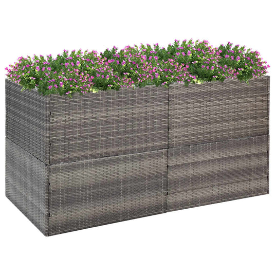 Vidaxl plantenbak 157x80x80 cm poly rattan grijs