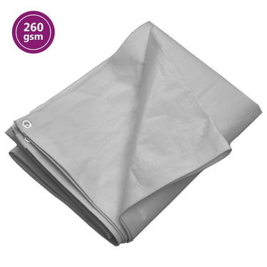 Vidaxl dekzeil 260 g m² 6x12 m hdpe grijs