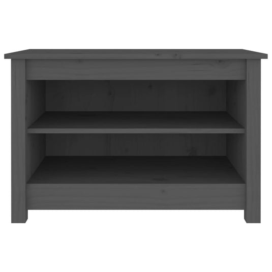 Vidaxl schoenenbank 70x38x45,5 cm massief grenenhout grijs