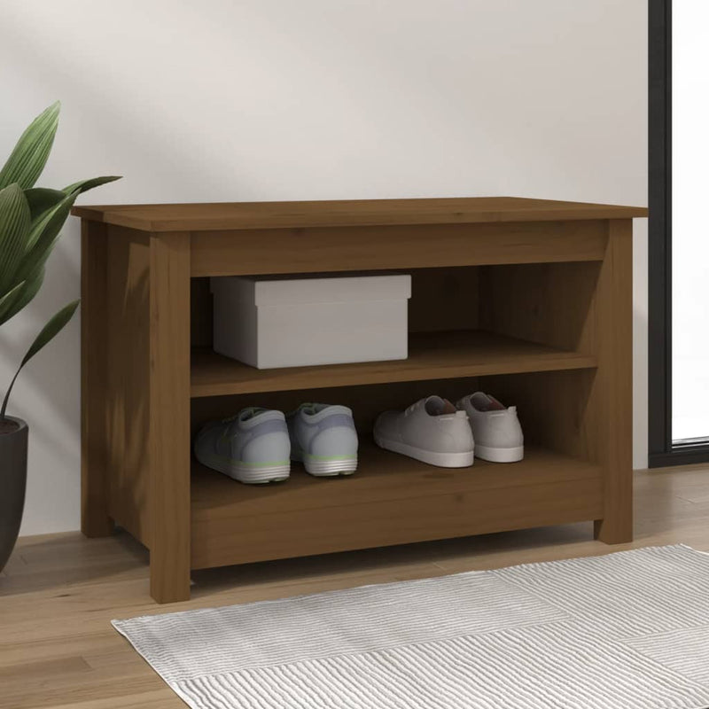 Load image into Gallery viewer, Vidaxl schoenenkast 70x38x45,5 cm massief grenenhout honingbruin
