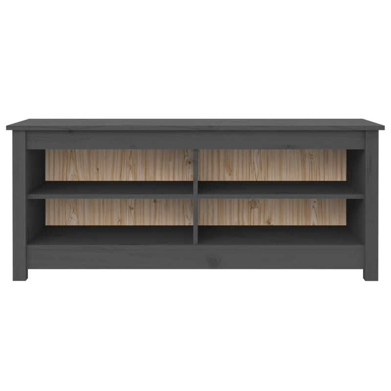 Load image into Gallery viewer, Vidaxl schoenenbank 110x38x45,5 cm massief grenenhout grijs
