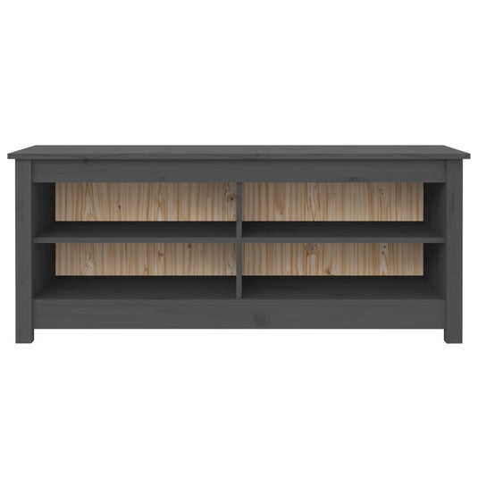 Vidaxl schoenenbank 110x38x45,5 cm massief grenenhout grijs
