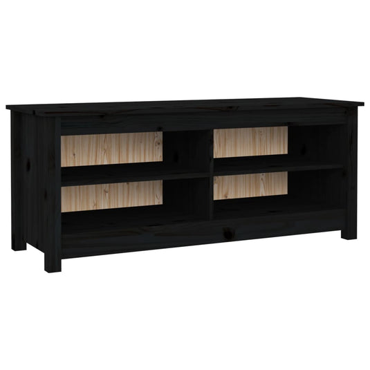 Vidaxl schoenenbank 110x38x45,5 cm massief grenenhout zwart