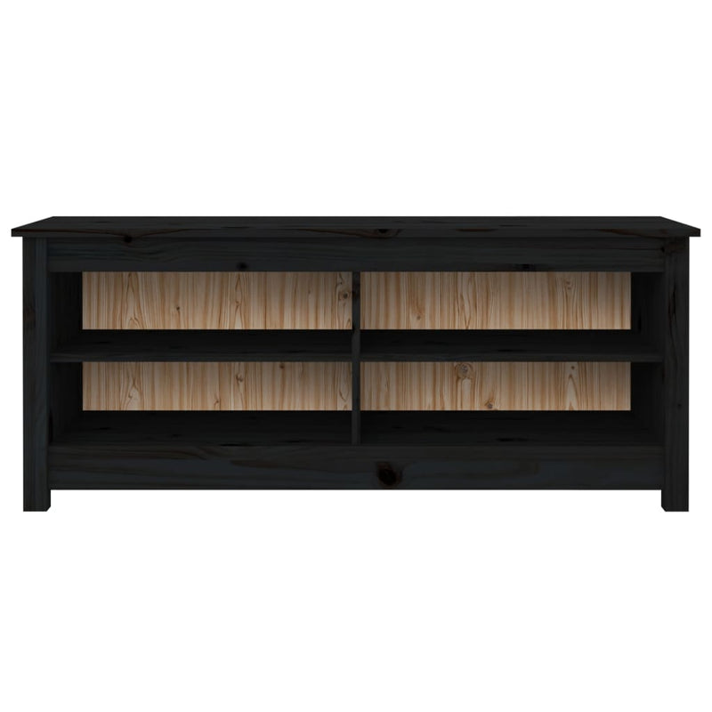 Load image into Gallery viewer, Vidaxl schoenenbank 110x38x45,5 cm massief grenenhout zwart
