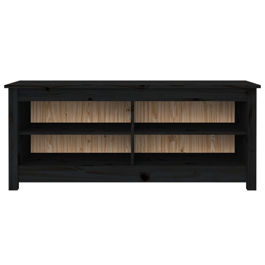 Vidaxl schoenenbank 110x38x45,5 cm massief grenenhout zwart