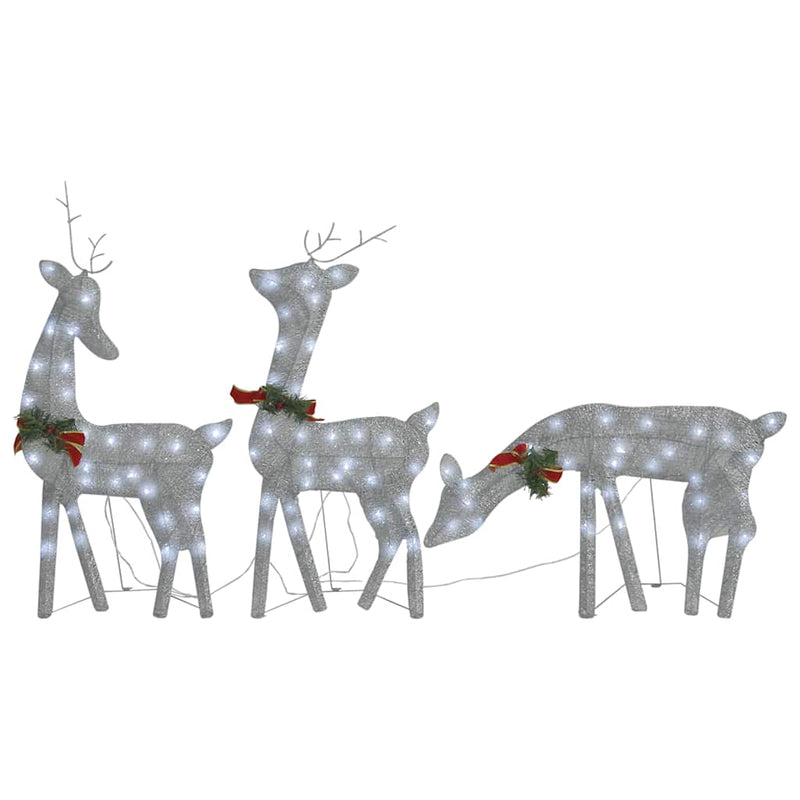 Load image into Gallery viewer, Vidaxl kerstversiering rendierfamilie 270x7x90 cm gaas wit zilverkleur
