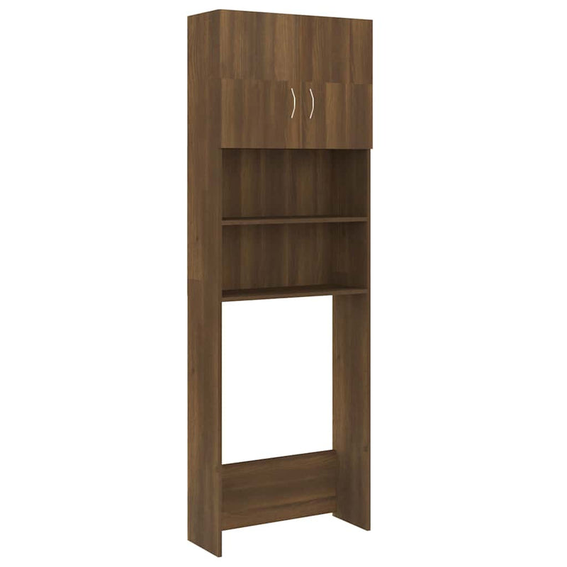 Afbeelding laden in galerijviewer, Vidaxl wasmachinekast 64x25,5x190 cm bruin eikenkleur
