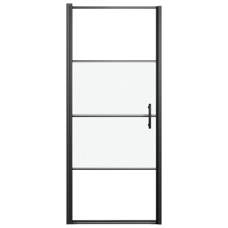 Load image into Gallery viewer, Vidaxl douchedeur halfmat 81x195 cm gehard glas zwart

