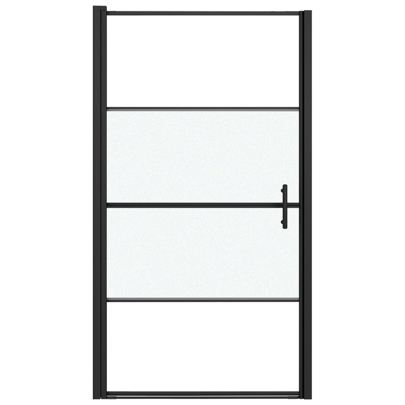 Load image into Gallery viewer, Vidaxl douchedeur halfmat 100x178 cm gehard glas zwart

