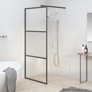 Vidaxl inloopdouchewand 90x195 cm halfmat esg-glas zwart