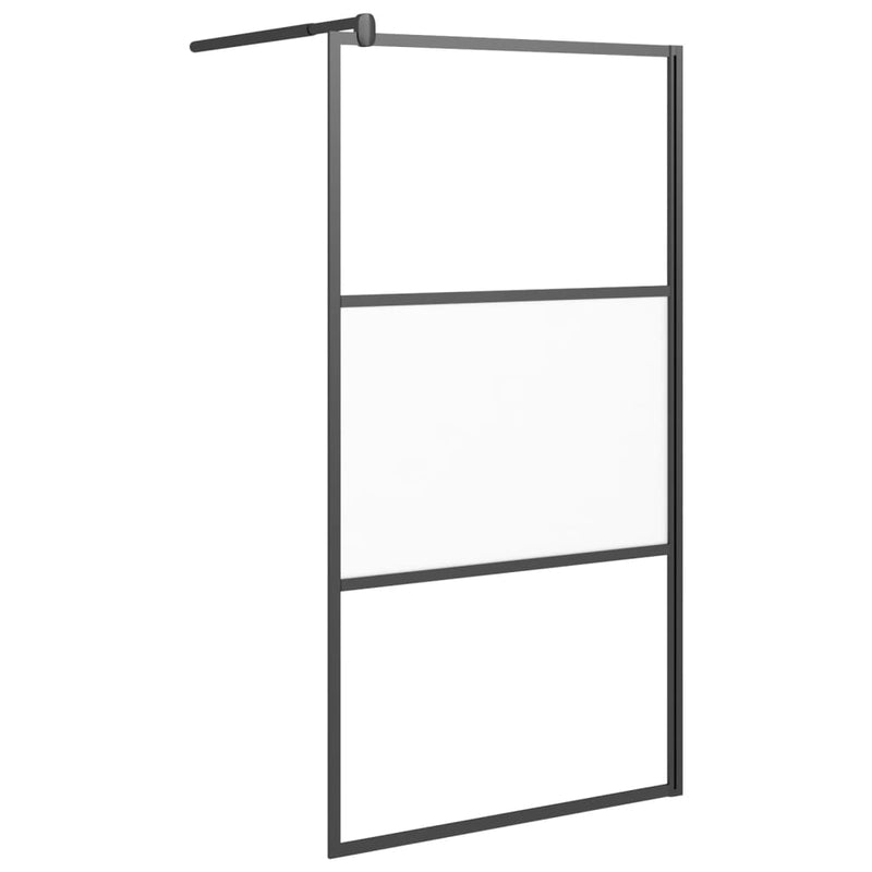Load image into Gallery viewer, Vidaxl inloopdouchewand 100x195 cm halfmat esg-glas zwart
