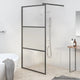 Vidaxl inloopdouchewand 100x195 cm halfmat esg-glas zwart