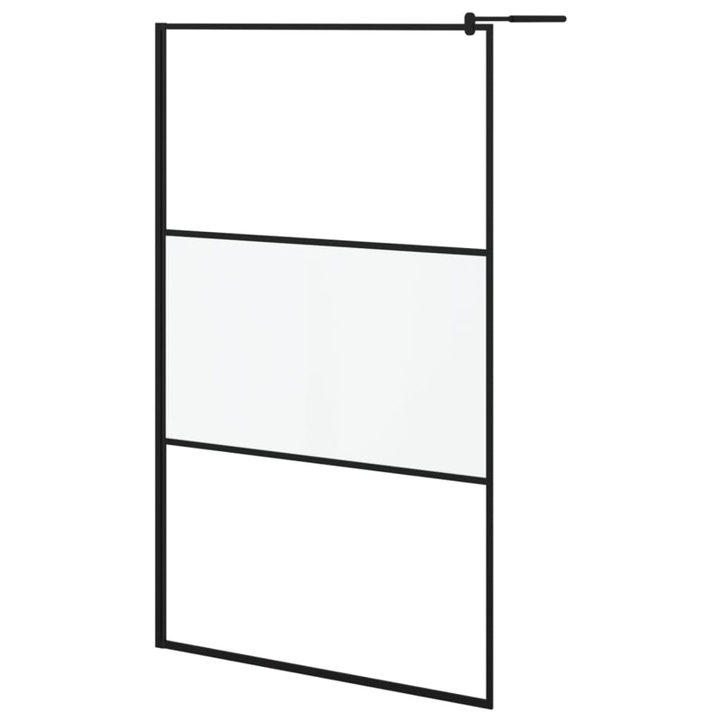 Load image into Gallery viewer, VidaXL Inloopdouchewand 115x195 cm halfmat ESG-glas zwart
