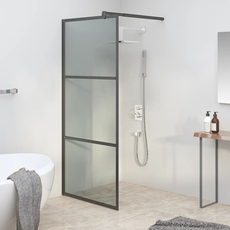 Load image into Gallery viewer, Vidaxl inloopdouchewand 80x195 cm donker esg-glas zwart
