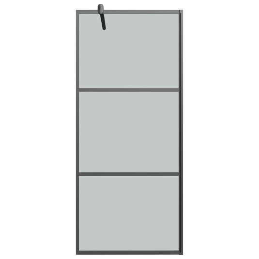 Vidaxl inloopdouchewand 90x195 cm donker esg-glas zwart