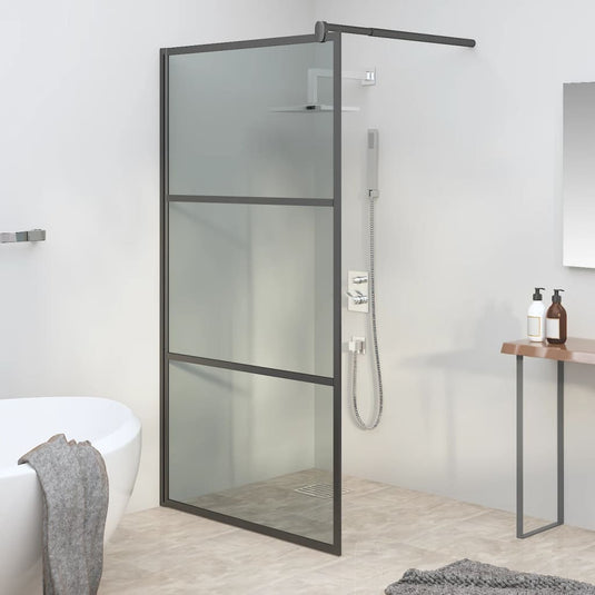Vidaxl inloopdouchewand 100x195 cm donker esg-glas zwart