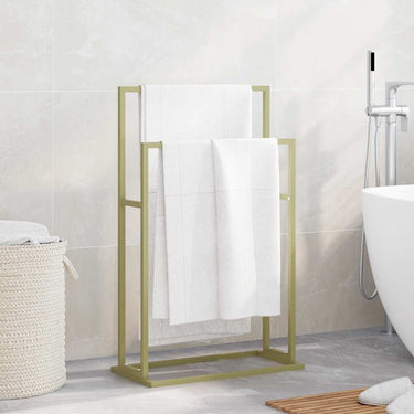 Vidaxl handdoekenrek vrijstaand 48x24x78,5 cm ijzer goudkleurig