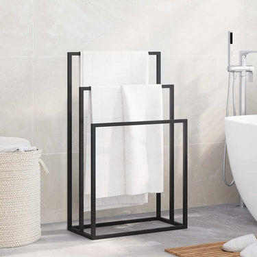 Vidaxl handdoekenrek vrijstaand 48x24x79 cm ijzer zwart