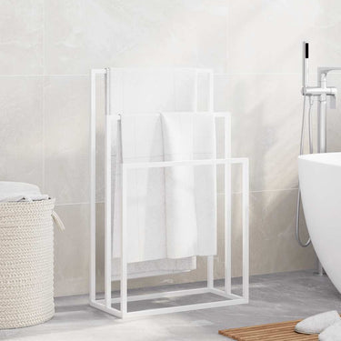 Vidaxl handdoekenrek vrijstaand 48x24x79 cm ijzer wit