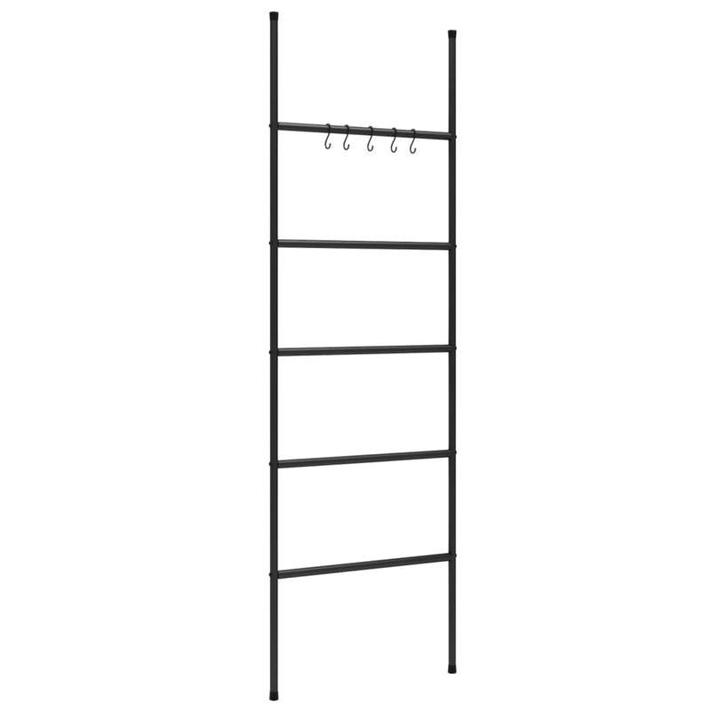 Load image into Gallery viewer, Vidaxl handdoekenrek met 5 niveaus, zwart 58x175 cm, ijzer
